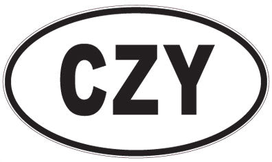 CZY - 3 Letter Initials Oval Sticker