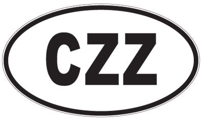CZZ - 3 Letter Initials Oval Sticker