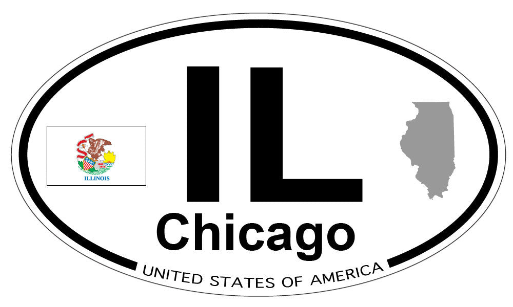 Chicago Illinois Oval Sticker