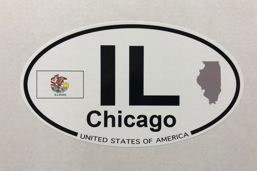 Chicago Illinois Oval Sticker