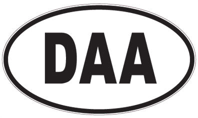 DAA - 3 Letter Initials Oval Sticker