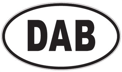 DAB - 3 Letter Initials Oval Sticker