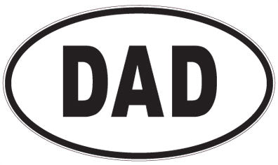 DAD - 3 Letter Initials Oval Sticker