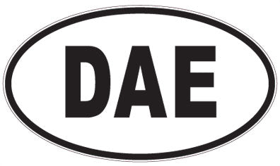 DAE - 3 Letter Initials Oval Sticker