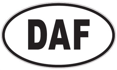 DAF - 3 Letter Initials Oval Sticker