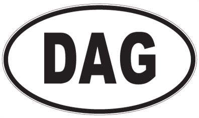 DAG - 3 Letter Initials Oval Sticker