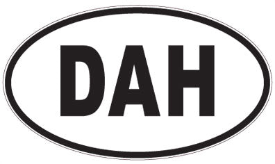 DAH - 3 Letter Initials Oval Sticker