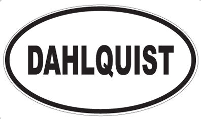 DAHLQUIST - Oval Sticker