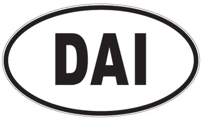 DAI - 3 Letter Initials Oval Sticker