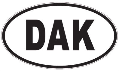 DAK - 3 Letter Initials Oval Sticker