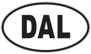 DAL - 3 Letter Initials Oval Sticker