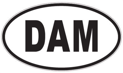 DAM - 3 Letter Initials Oval Sticker