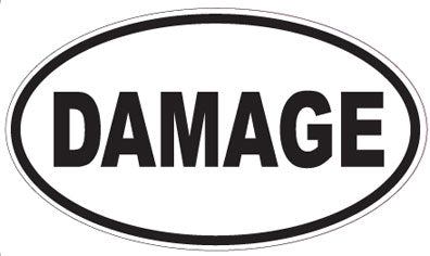 DAMAGE - Oval Sticker