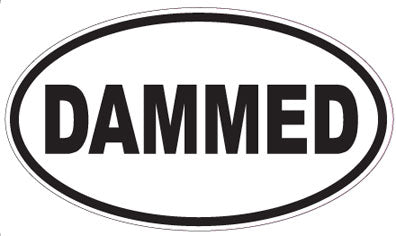 DAMMED - Oval Sticker