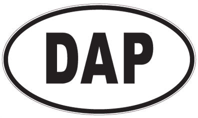 DAP - 3 Letter Initials Oval Sticker