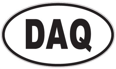 DAQ - 3 Letter Initials Oval Sticker