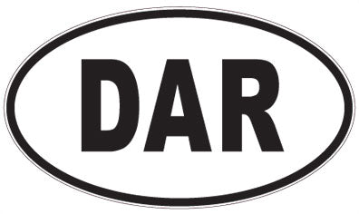 DAR - 3 Letter Initials Oval Sticker
