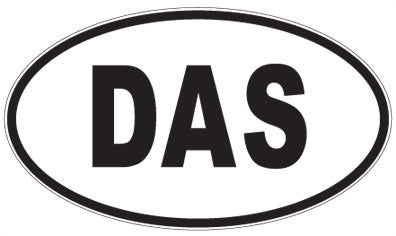 DAS - 3 Letter Initials Oval Sticker