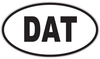DAT - 3 Letter Initials Oval Sticker