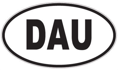 DAU - 3 Letter Initials Oval Sticker