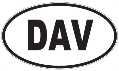 DAV - 3 Letter Initials Oval Sticker