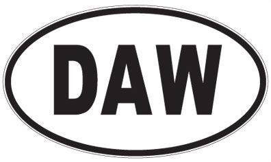 DAW - 3 Letter Initials Oval Sticker