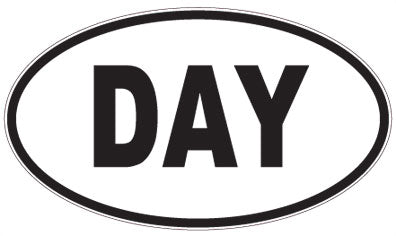 DAY - 3 Letter Initials Oval Sticker