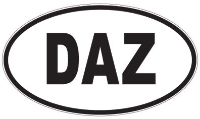 DAZ - 3 Letter Initials Oval Sticker