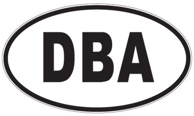 DBA - 3 Letter Initials Oval Sticker