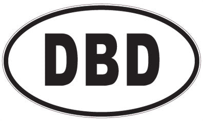 DBD - 3 Letter Initials Oval Sticker