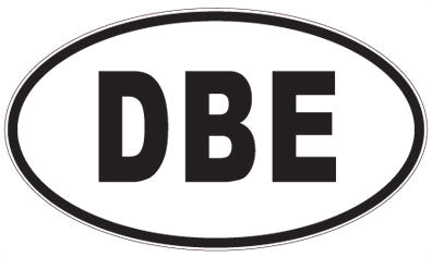 DBE - 3 Letter Initials Oval Sticker