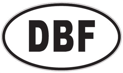 DBF - 3 Letter Initials Oval Sticker