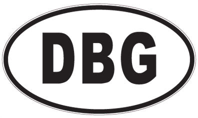 DBG - 3 Letter Initials Oval Sticker