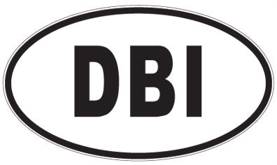 DBI - 3 Letter Initials Oval Sticker