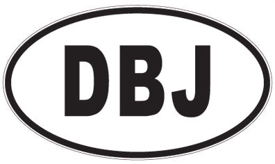 DBJ - 3 Letter Initials Oval Sticker