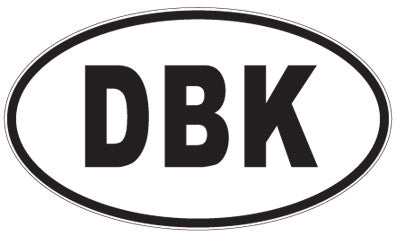 DBK - 3 Letter Initials Oval Sticker