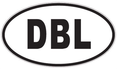 DBL - 3 Letter Initials Oval Sticker