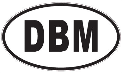 DBM - 3 Letter Initials Oval Sticker