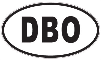 DBO - 3 Letter Initials Oval Sticker