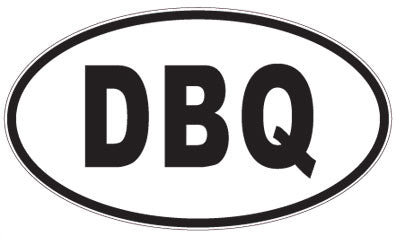 DBQ - 3 Letter Initials Oval Sticker