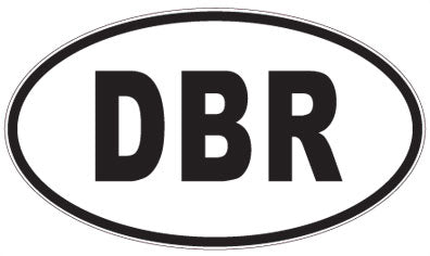 DBR - 3 Letter Initials Oval Sticker