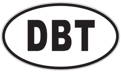 DBT - 3 Letter Initials Oval Sticker