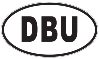 DBU - 3 Letter Initials Oval Sticker