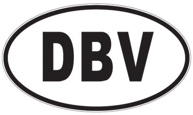 DBV - 3 Letter Initials Oval Sticker