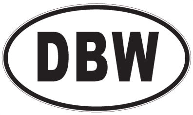 DBW - 3 Letter Initials Oval Sticker