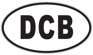 DCB - 3 Letter Initials Oval Sticker