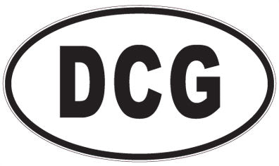 DCG - 3 Letter Initials Oval Sticker