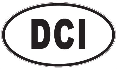 DCI - 3 Letter Initials Oval Sticker