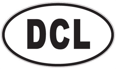 DCL - 3 Letter Initials Oval Sticker