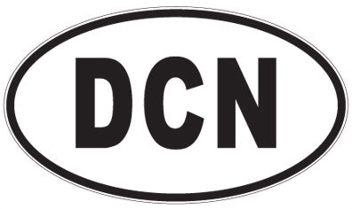 DCN - 3 Letter Initials Oval Sticker